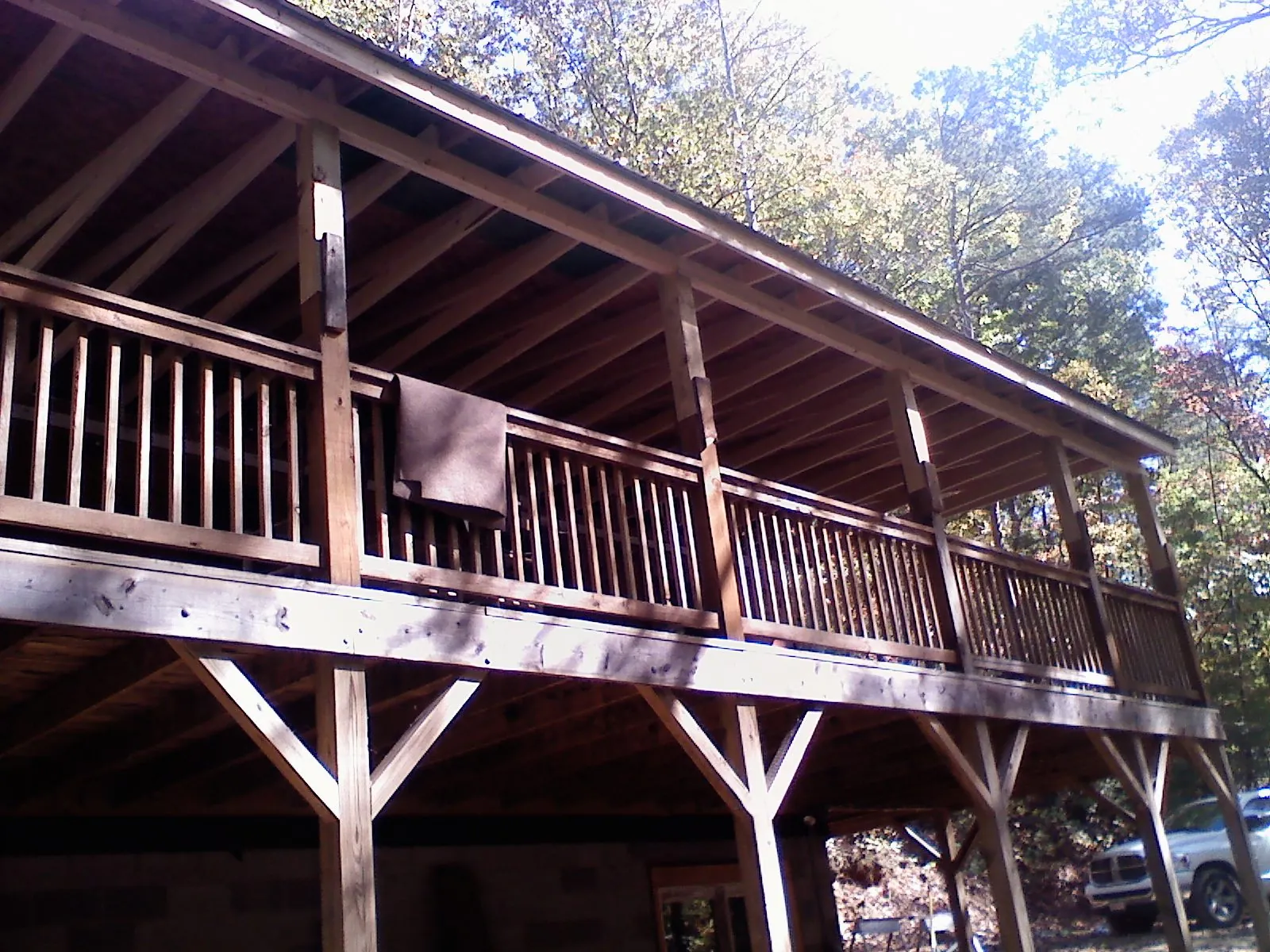 Timber framing under a new elevated porch and deck — Roof Leak Repair in Stanley by Roofing Brothers